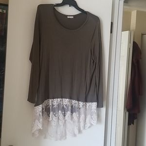Army Green lace blouse